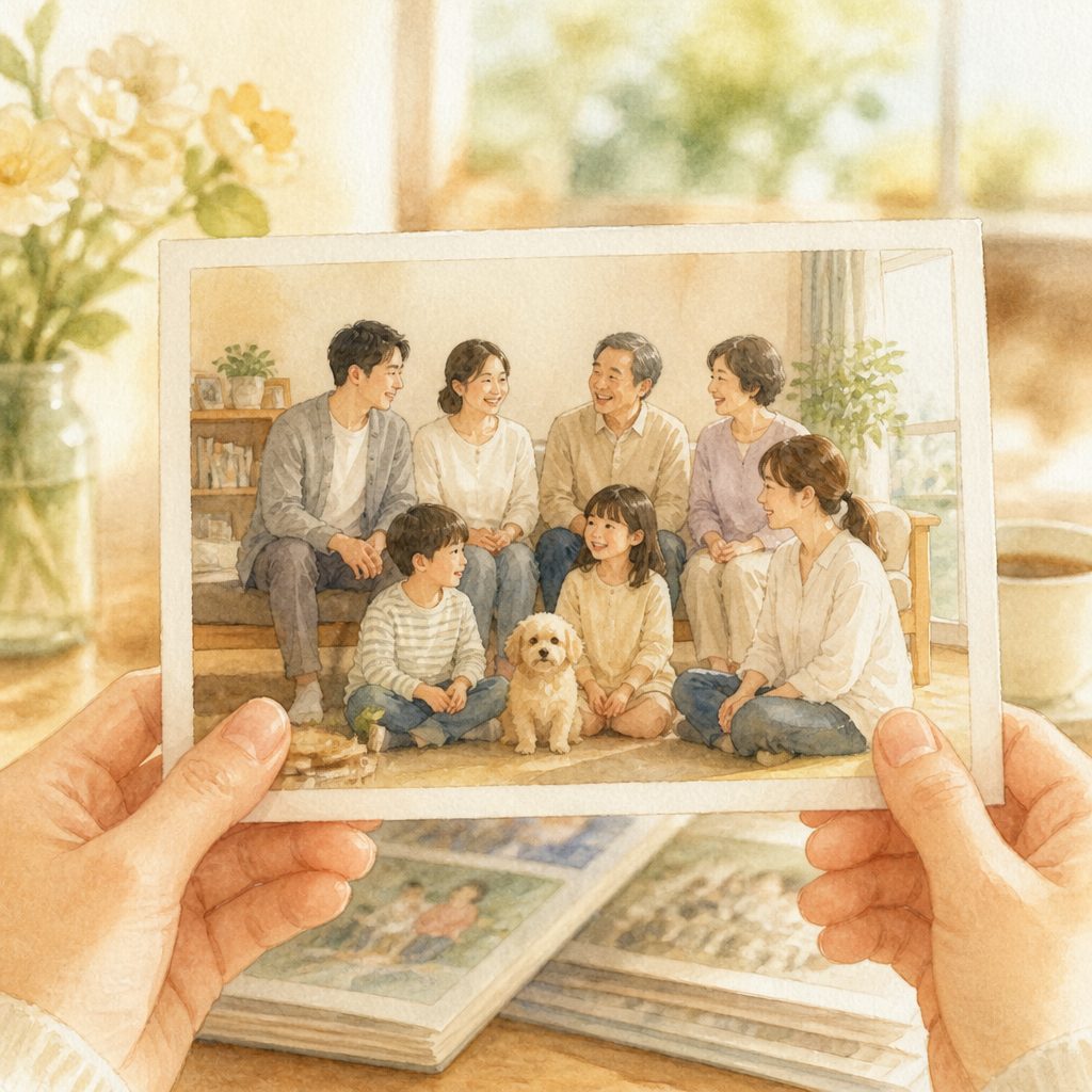 「何もない日」の家族写真が、実は一番の宝物になる理由のイメージイラスト
