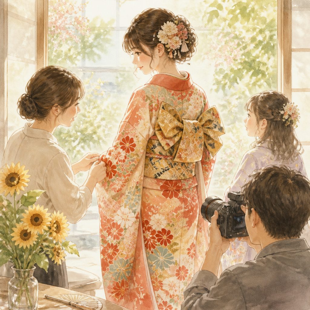 2027年成人式の振袖前撮り、夏が動き出しどき？のイメージイラスト