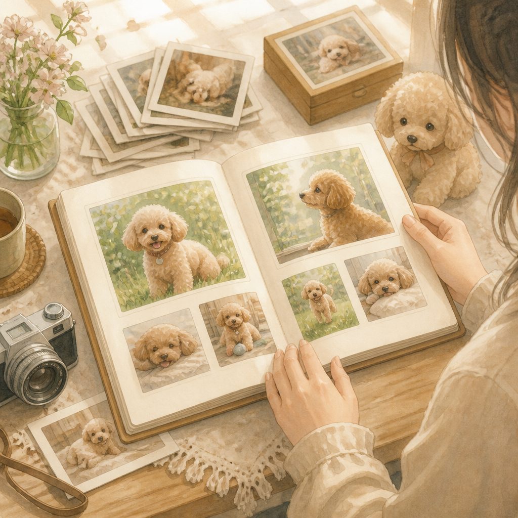 ペットの写真集、どう作る？残し方の選択肢まとめのイメージイラスト