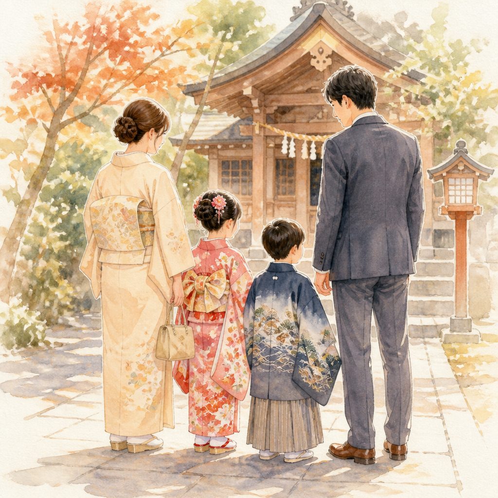 七五三の親の服装は？母親・父親の格の合わせ方のイメージイラスト