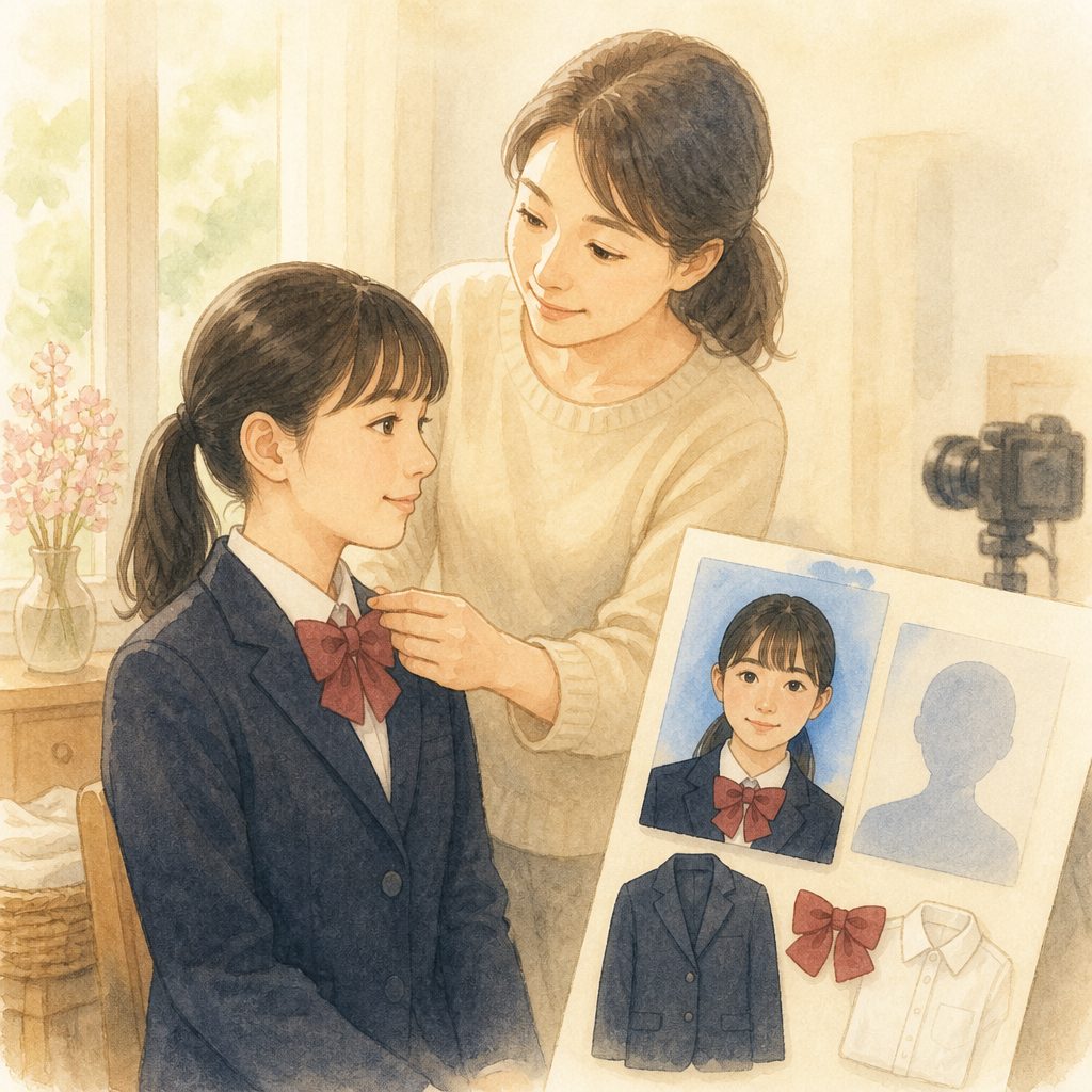 受験の証明写真、サイズと服装は？出願前に確認したいことのイメージイラスト