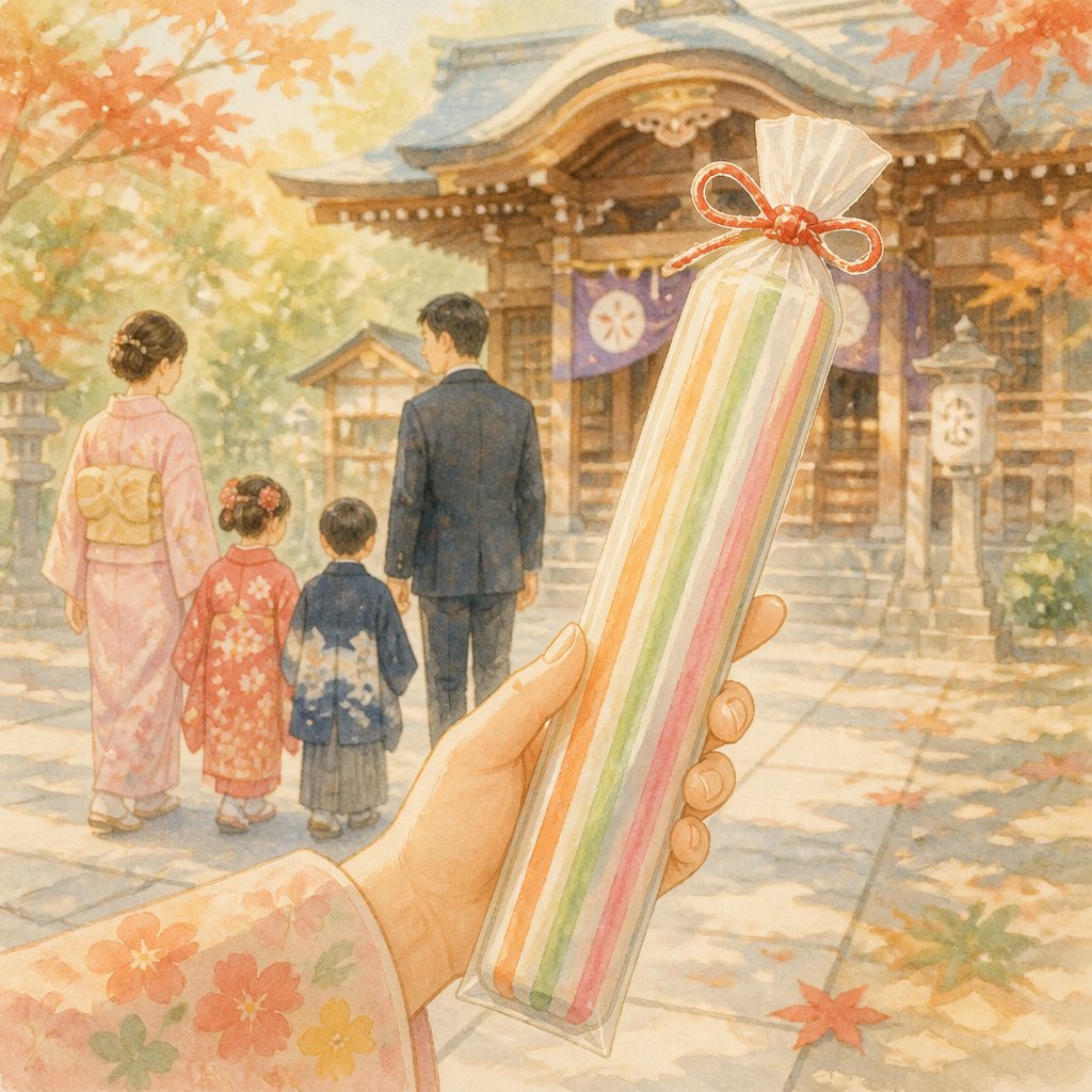 千歳飴はなぜ細長い?七五三に欠かせない理由と由来のイメージイラスト